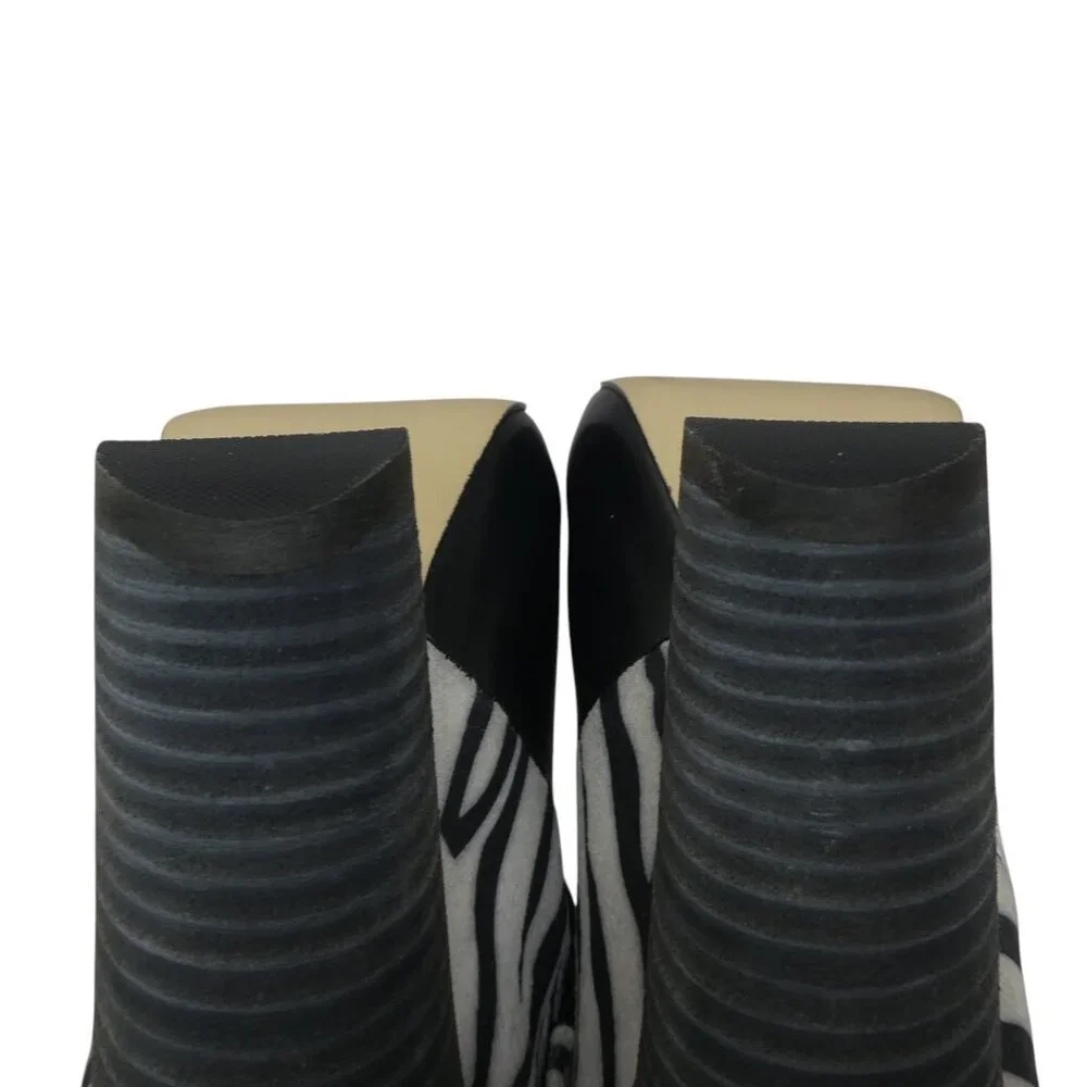 Matt Bernson Special Project Triad Zebra Patent Leather Foldover Heeled Boots